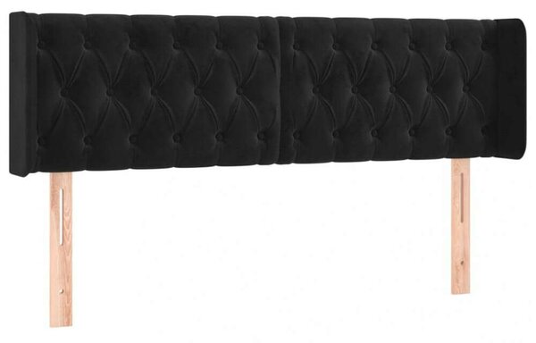 LED-es Fekete Bársony Fejtámla - 163cm