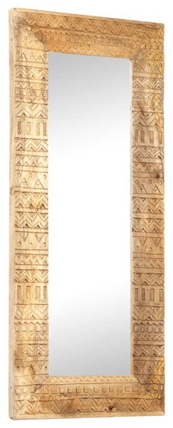 Kézzel faragott tömör mangófa tükör 110 x 50 x 2,5 cm