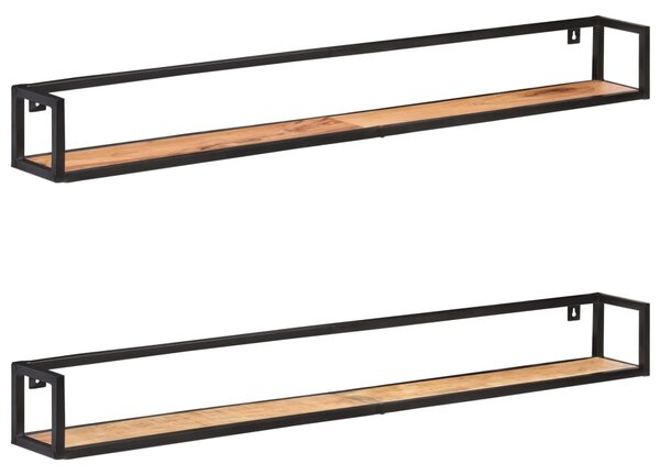 2 db tömör akácfa fali polc 160 cm