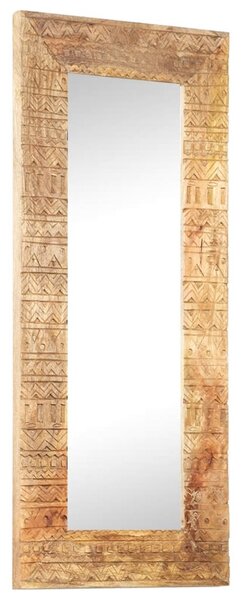 Kézzel faragott tömör mangófa tükör 110 x 50 x 2,5 cm