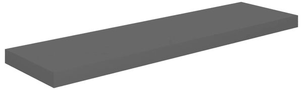 Magasfényű szürke MDF fali polc 90 x 23,5 x 3,8 cm