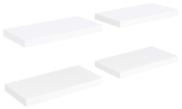 4 db fehér MDF fali polc 50 x 23 x 3,8 cm