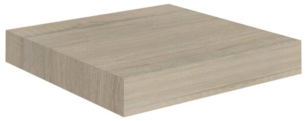 4 db tölgyszínű MDF lebegő fali polc 23 x 23,5 x 3,8 cm