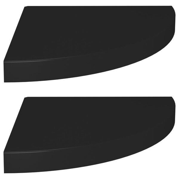 323920 Floating Corner Shelves 2 pcs Black 35x35x3,8 cm MDF