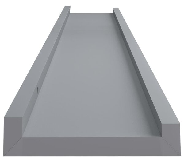 2 db szürke MDF szegélypolc képkeretekhez 80 x 9 x 3 cm