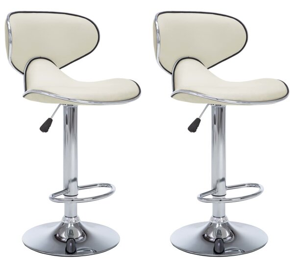 323647 Bar Stools 2 pcs Cream Faux Leather