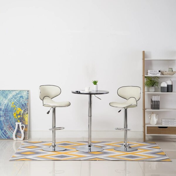 323647 Bar Stools 2 pcs Cream Faux Leather