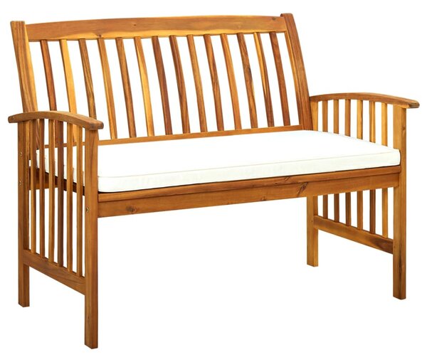 Tömör akácfa kerti pad párnával 119 cm