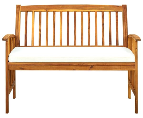 Tömör akácfa kerti pad párnával 119 cm