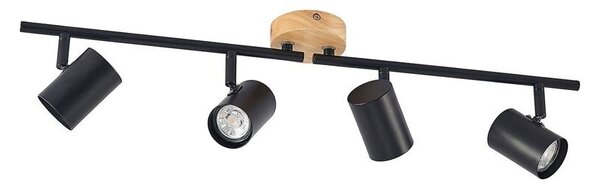 Lindby - Xiomara 4 Mennyezeti Lámpa Black/Light Wood - Lampemesteren