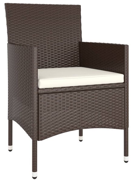 5 részes barna polyrattan kerti étkezőgarnitúra