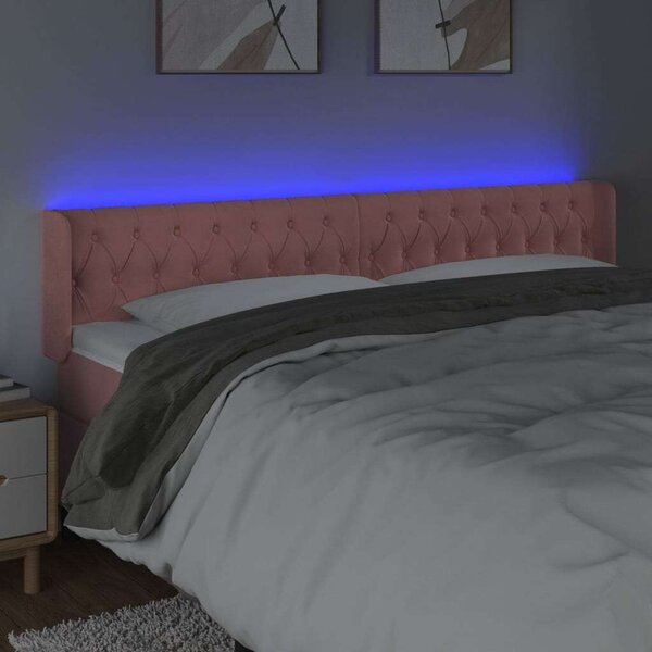 Bársony LED Fejtámla - Rózsaszín - 183cm