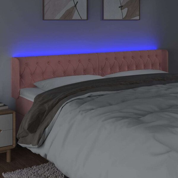 Bársony LED Fejtámla - Rózsaszín - 183cm