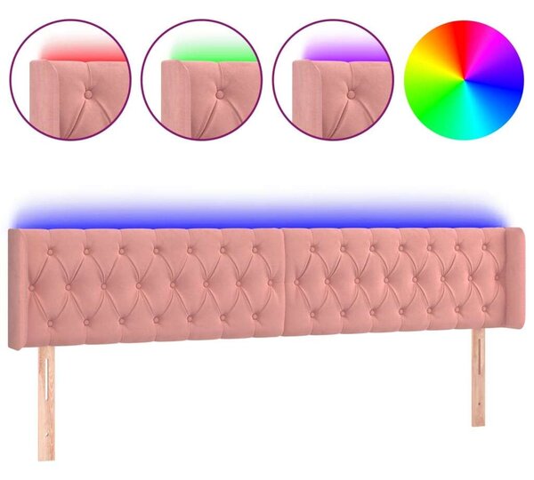 Bársony LED Fejtámla - Rózsaszín - 183cm