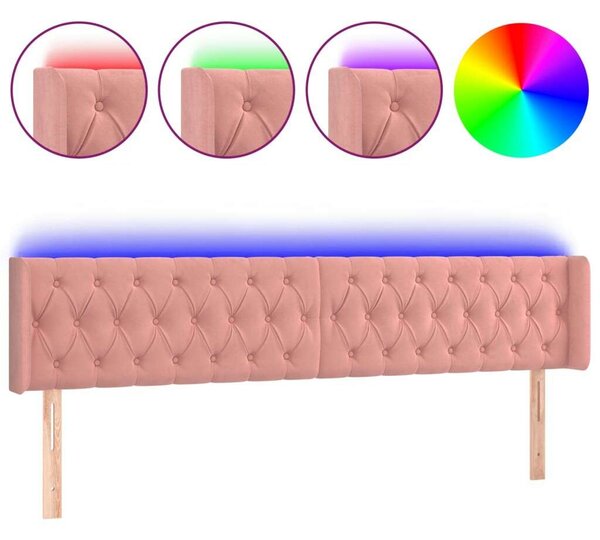 Bársony LED Fejtámla - Rózsaszín - 183cm