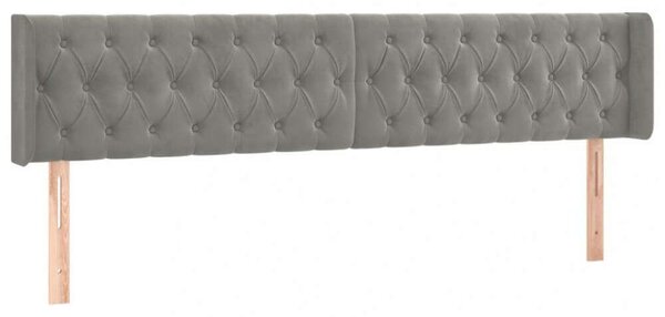 Bársony LED Fejtámla - Világosszürke - 183cm