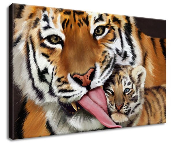 Gario Vászonkép Tigris és kis tigris Méret: 60 x 40 cm