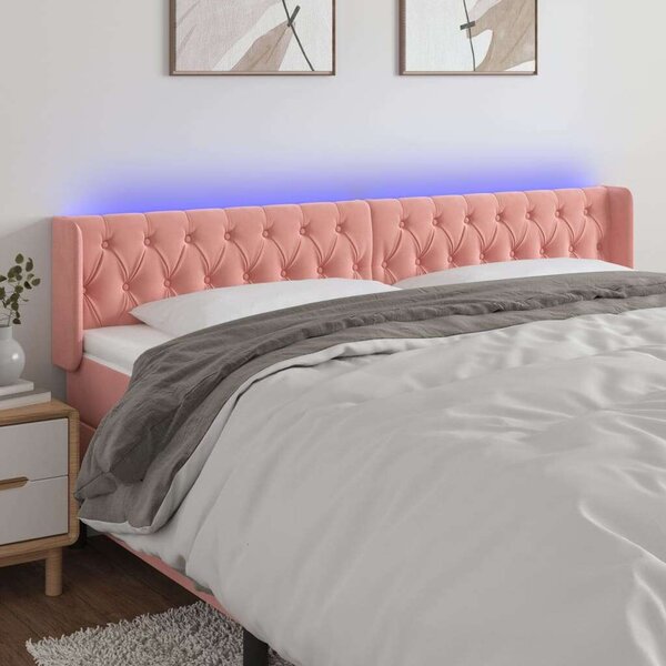 Bársony LED Fejtámla - Rózsaszín - 183cm