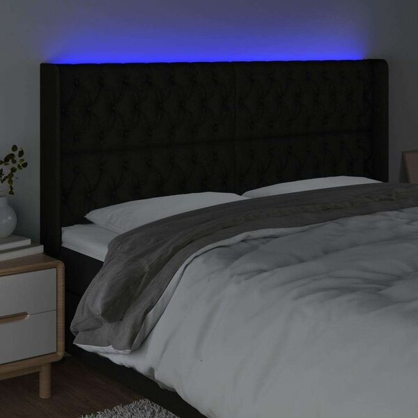 VIDAXL LED-es Fejtámla - Fekete Szövet - 183cm