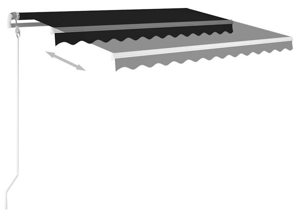 Antracitszürke szélérzékelős és LED-es napellenző 350 x 250 cm