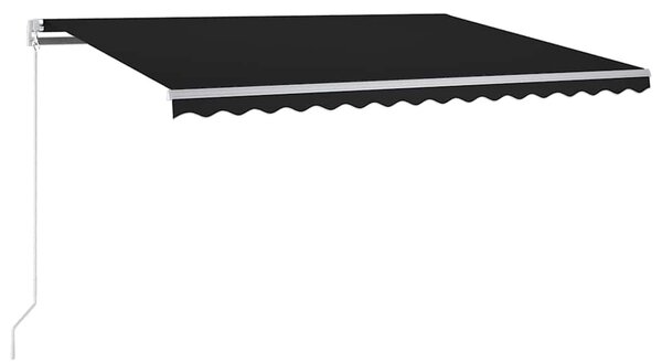 Antracitszürke szélérzékelős és LED-es napellenző 350 x 250 cm