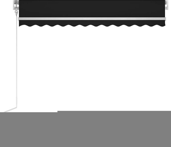 Antracitszürke szélérzékelős és LED-es napellenző 350 x 250 cm