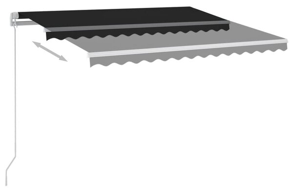 Antracitszürke kézzel kihúzható LED-es napellenző 300 x 250 cm