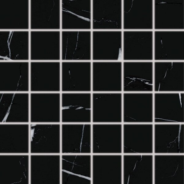 Mozaik Rako Flash fekete 30x30 cm matt DDM06833.1
