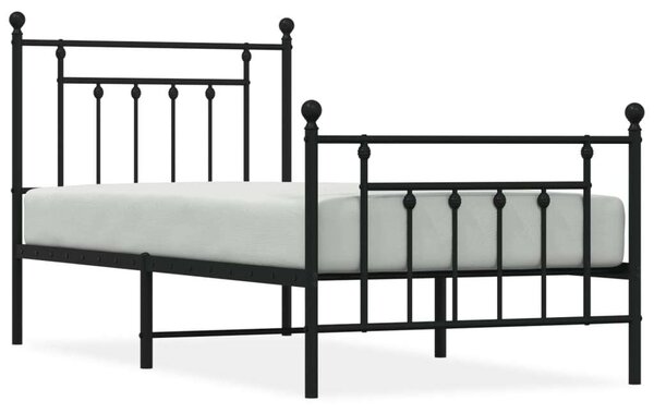 VidaXL Fém Ágykeret - Fekete - 90x200 cm