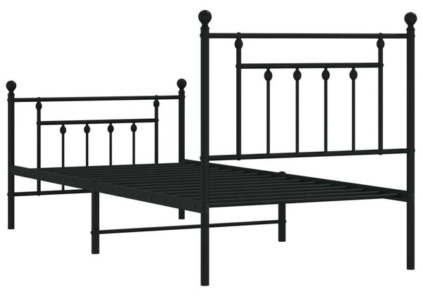 VidaXL Fém Ágykeret - Fekete - 90x200 cm