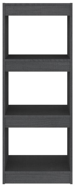 Szürke tömör fenyőfa könyvszekrény/térelválasztó 40x30x103,5 cm