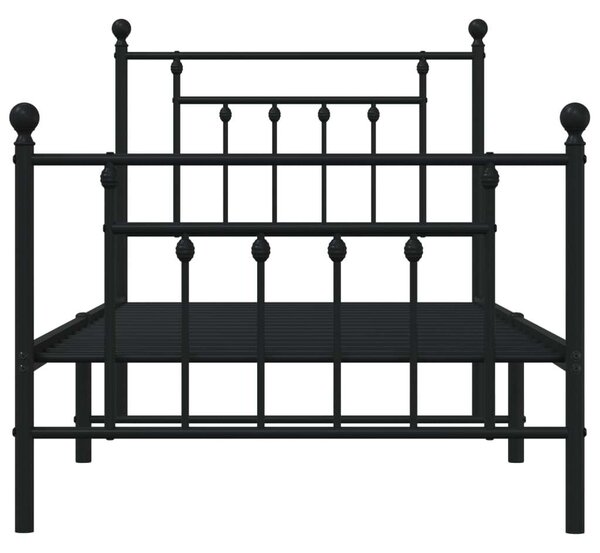 VidaXL Fém Ágykeret - Fekete - 90x200 cm