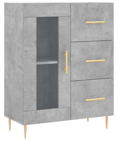 VidaXL betonszürke szerelt fa magasszekrény 69,5 x 34 x 180 cm