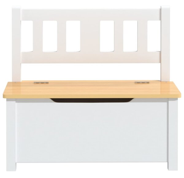 Fehér-bézs MDF gyermek tárolópad 60 x 30 x 55 cm