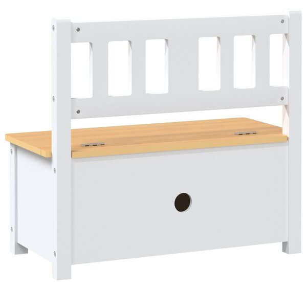Fehér-bézs MDF gyermek tárolópad 60 x 30 x 55 cm
