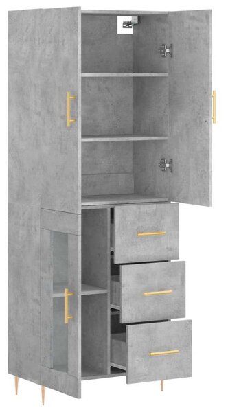 VidaXL betonszürke szerelt fa magasszekrény 69,5 x 34 x 180 cm