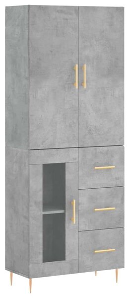 VidaXL betonszürke szerelt fa magasszekrény 69,5 x 34 x 180 cm
