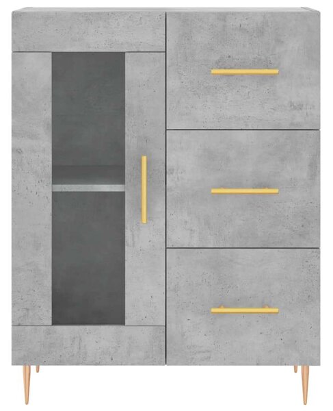 VidaXL betonszürke szerelt fa magasszekrény 69,5 x 34 x 180 cm
