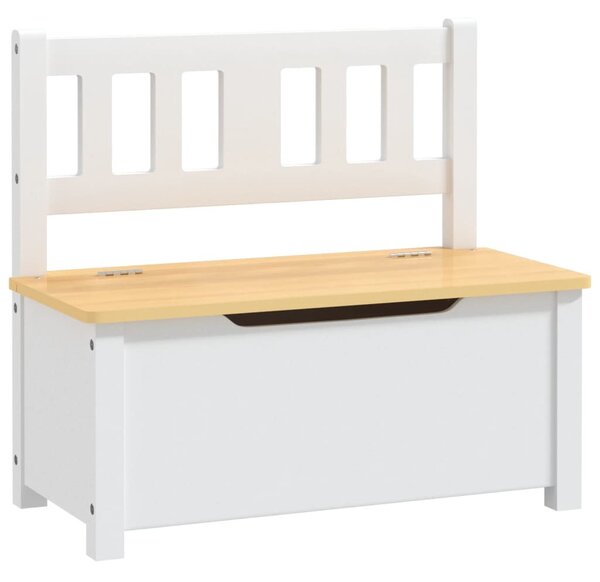 Fehér-bézs MDF gyermek tárolópad 60 x 30 x 55 cm