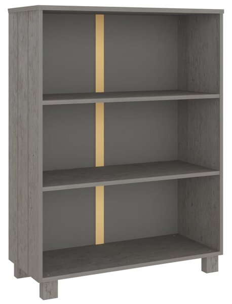 HAMAR világosszürke tömör fenyőfa könyvszekrény 85x35x112 cm