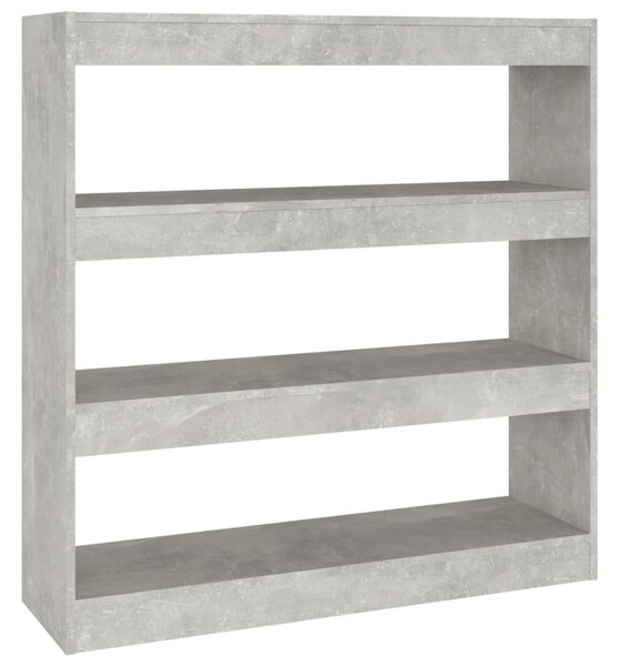Betonszürke térelválasztó könyvszekrény 100 x 30 x 103 cm