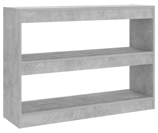 Betonszürke térelválasztó könyvszekrény 100 x 30 x 72 cm