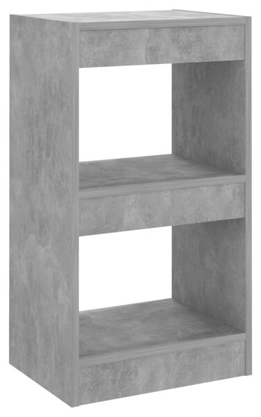 Betonszürke könyvszekrény/térelválasztó 40 x 30 x 72 cm