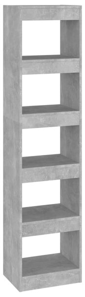 Betonszürke térelválasztó könyvszekrény 40 x 30 x 166 cm