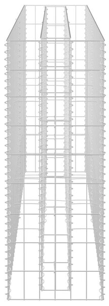 Gabion Magaságyás - Horganyzott Acél - 180x30x90 cm