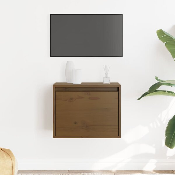 VidaXL mézbarna tömör fenyőfa faliszekrény 45 x 30 x 35 cm