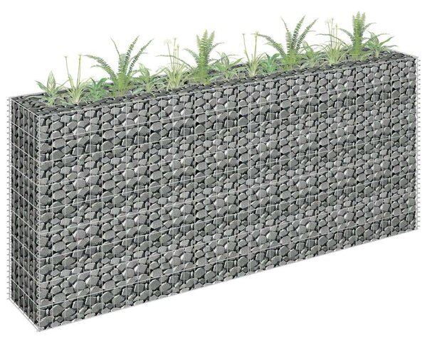 Gabion Magaságyás - Horganyzott Acél - 180x30x90 cm