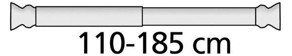Fehér teleszkópos zuhanyfüggönyrúd, ø 2 cm; hossza 110 - 185 cm - Wenko