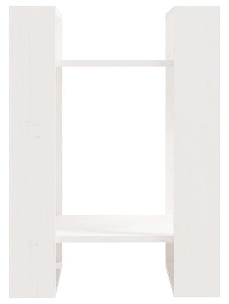 Fehér tömör fenyőfa könyvszekrény/térelválasztó 41 x 35 x 57 cm