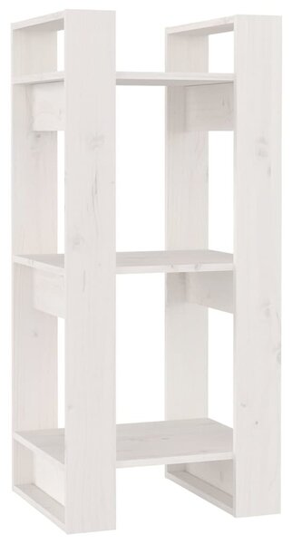 Fehér tömör fenyőfa könyvszekrény/térelválasztó 41 x 35 x 91 cm